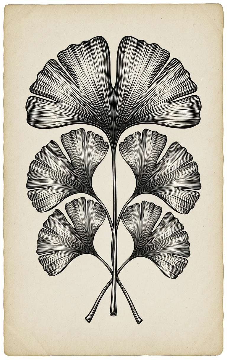 Ilustrasi Ginkgo Biloba Heritage